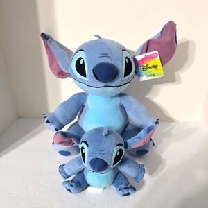 2 Disney Authentic Stitch From Lilo and Stitch Plush Toy Plus A Small Stitch